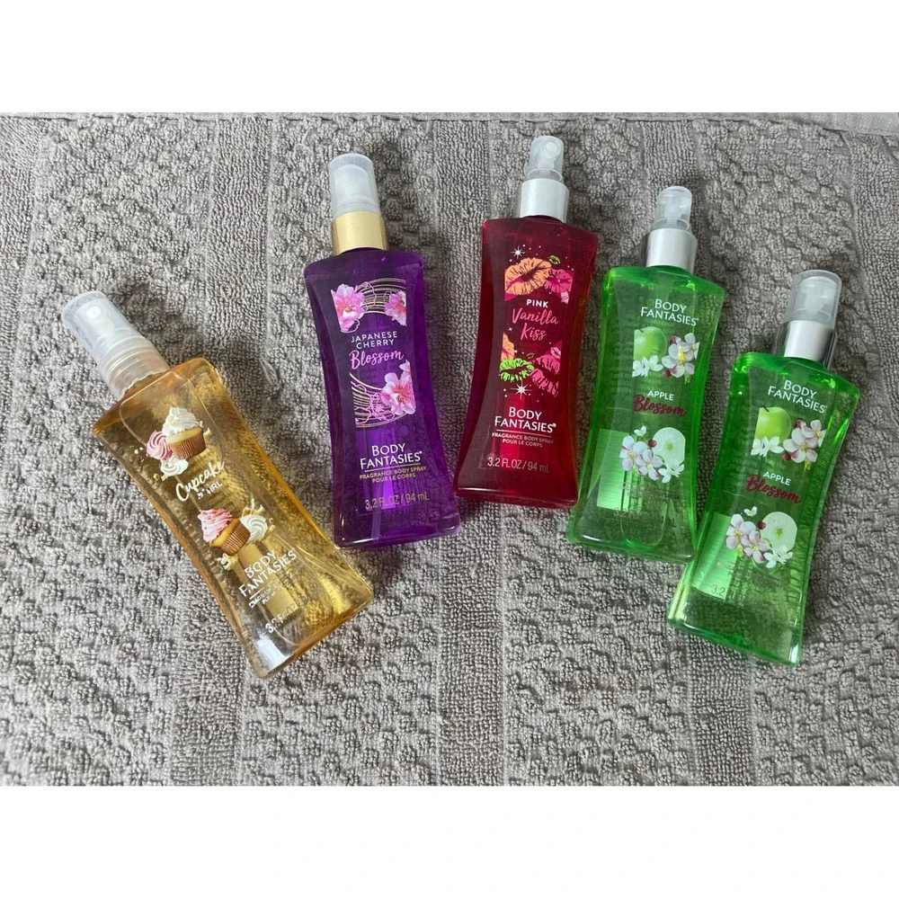 Body Fantasies Fragrance Body Spray Lot 5pc 3.2oz‎ Multicolor Excellent Variety